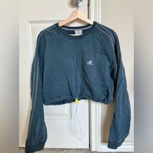 Adidas drawstring cropped sweatshirt
